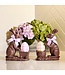6.5" Resin Chocolate Bunny with Cart - Sold Individually