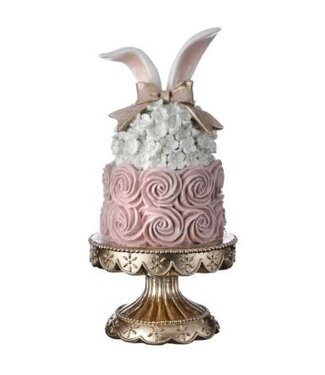 13.5" Resin Easter Cake Bunny Ear/Pedestal