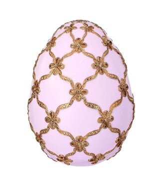 9” Resin Gilded Lattice Egg