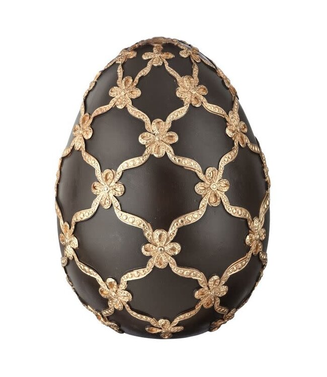 9” Resin Gilded Lattice Egg