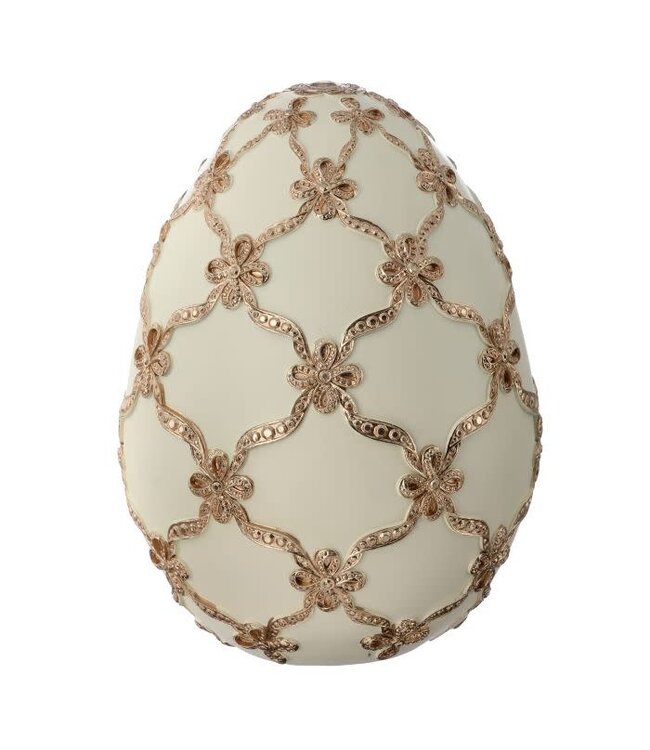 9” Resin Gilded Lattice Egg