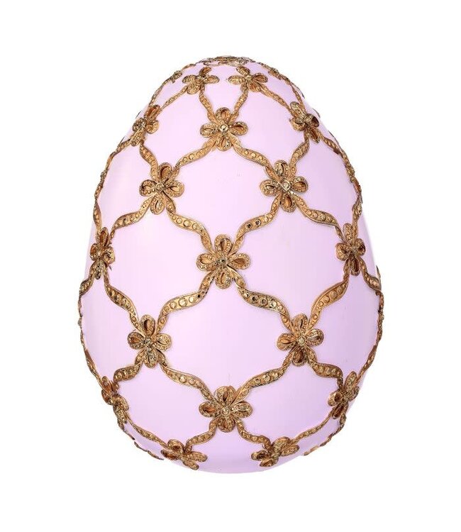 9” Resin Gilded Lattice Egg