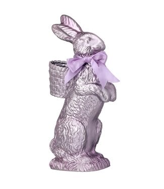 20.5" Resin Foiled Standing Bunny-Lavender
