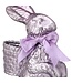 20.5" Resin Foiled Standing Bunny-Lavender