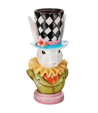 18.25" Resin Hatter Bunny Planter