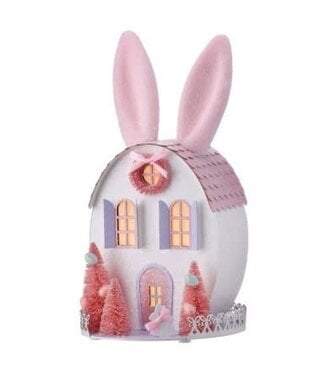 12.5" LED Easter Bunny House with Timer