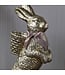 35" Resin Foiled Standing Chocolate Bunny