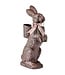 35" Resin Chocolate Standing Bunny with Basket
