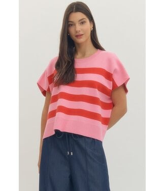 Cindy Solid Short Sleeve Knit Top