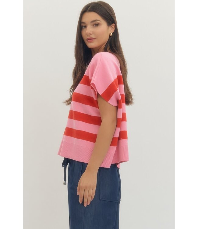 Cindy Solid Short Sleeve Knit Top