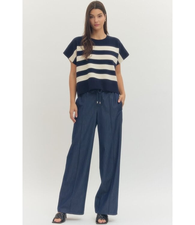 Cindy Solid Short Sleeve Knit Top