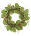 24 Inch Hydrangea/Snowball/Blossom Wreath Pink Green