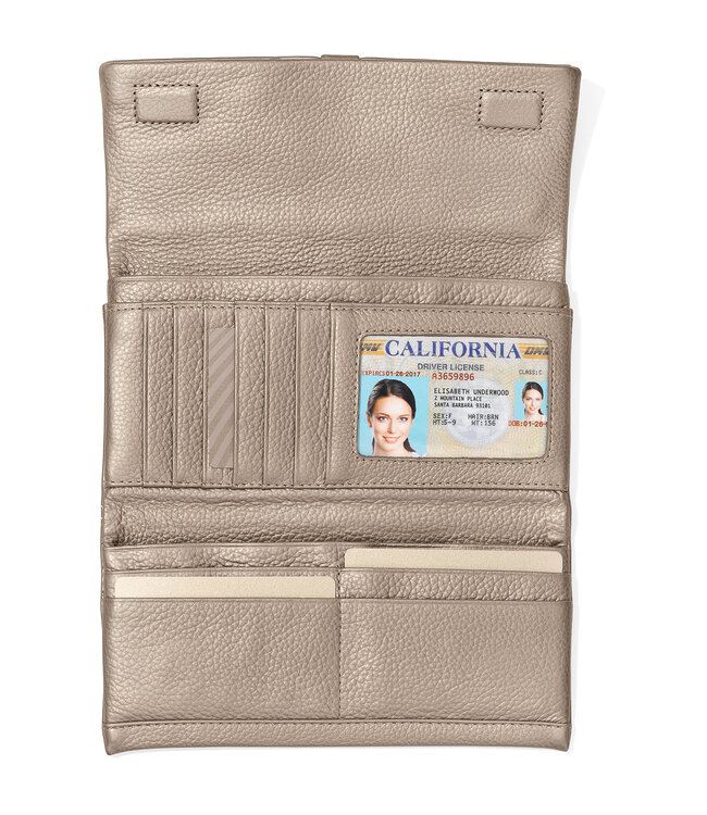 BRIGHTON Nolita Shimmer Large Wallet - Zinc Pearl