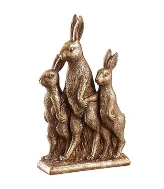 10 Inch Bunny Family Gold