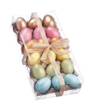 12" Rainbow / Gold Eggs - Set of 18