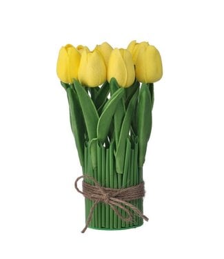 9” Eva Tulip Centerpiece With Leaves