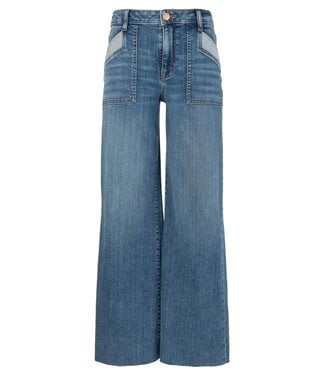 KUT FROM THE KLOTH Maya High Rise Porkshop Frt Pkts Wide Leg Raw Hem