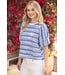 Alexa Half Puff Sleeve Stripe Textured Top