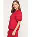 Venice Reverse Pintuck Puff Sleeve Top