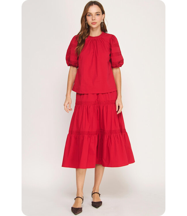 Venice Reverse Pintuck Puff Sleeve Top