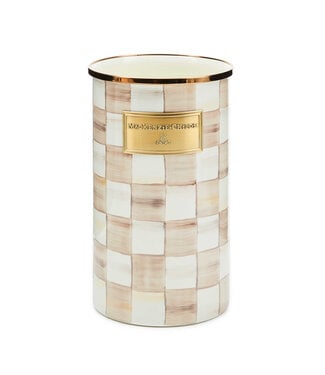 MACKENZIE CHILDS Mocha Check Utensil Holder