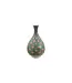 Hand-Painted Stoneware Vase with Pattern, Green, Pink & Blue