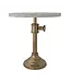 Adjustable Metal Pedestal with Marble Top - Gold Finish & White