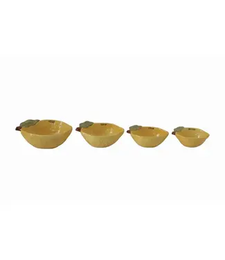 Stoneware Lemon Measuring Cups - Sold as Set