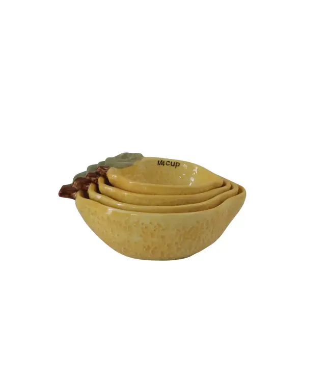 Stoneware Lemon Measuring Cups - Sold as Set