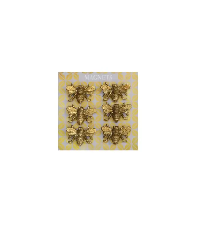 Pewter Bee Magnets on Card - Set of 6