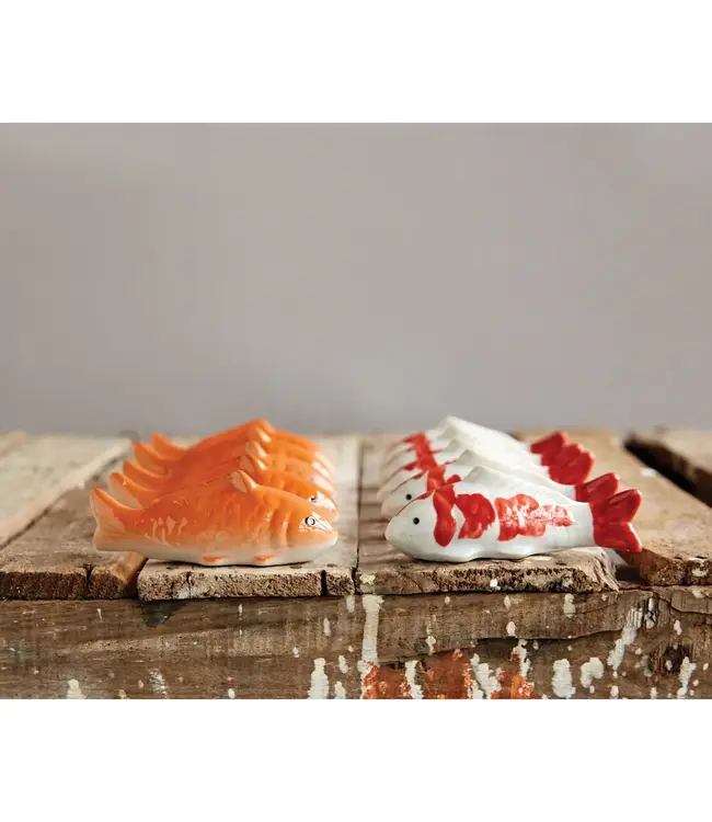 4"L Stoneware Floating Fish - Sold Individually