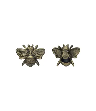 Cast Iron Bee Bottle Opener - Distressed Gold Finish