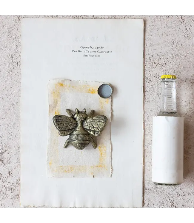 Cast Iron Bee Bottle Opener - Distressed Gold Finish
