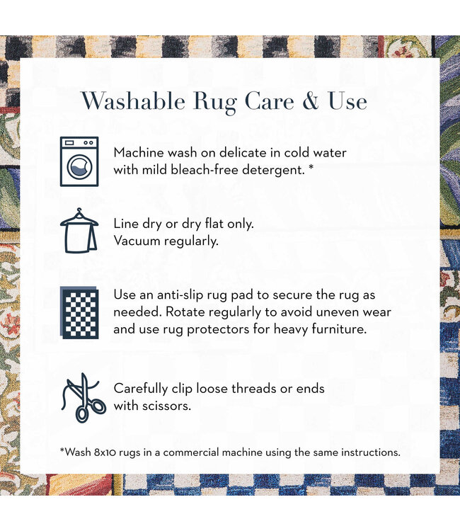 MACKENZIE CHILDS 2’ X 3' Flower Market Washable Rug