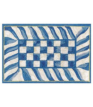 MACKENZIE CHILDS Truly Royal Check 2’ X 3’ Washable Rug