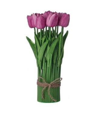 12” Eva Tulip Centerpiece With Leaves