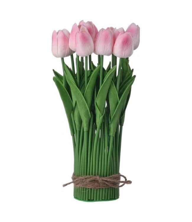 12” Eva Tulip Centerpiece With Leaves
