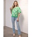 Scarlett Floral Embroidered Elastic Banded Bubble Sleeve Top