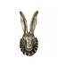 Cast Aluminum Rabbit Head with Ruff Collar Wall Décor