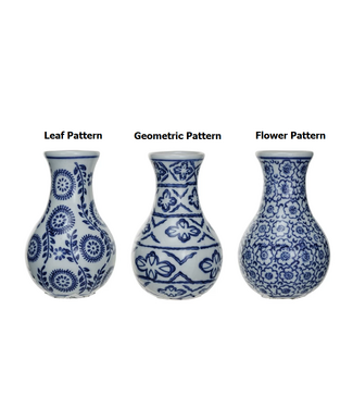 Hand-Stamped Stoneware Vase - Sold Individually