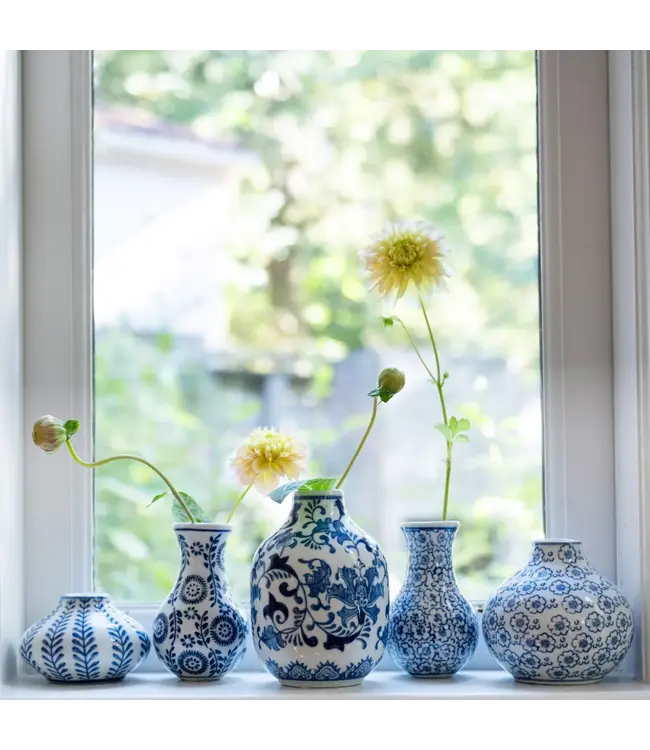 Hand-Stamped Stoneware Vase - Sold Individually