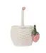 Stoneware Basket Shaped Container with 3D Strawberries & Handle