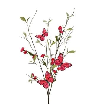 36" Garden Blossom Butterfly Spray