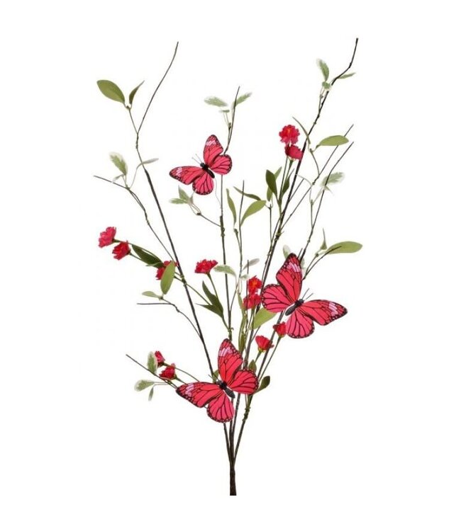 36" Garden Blossom Butterfly Spray