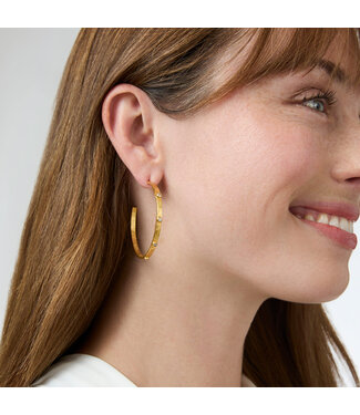 JULIE VOS Crescent Stone Hoop Gold