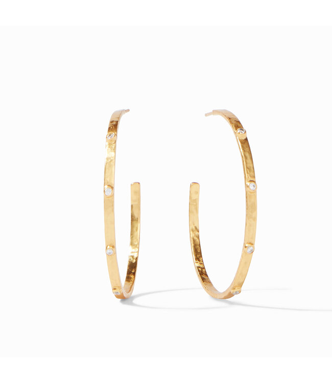 JULIE VOS Crescent Stone Hoop Gold