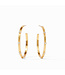 JULIE VOS Crescent Stone Hoop Gold