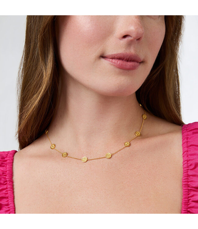 JULIE VOS Valencia Delicate Station Necklace Gold
