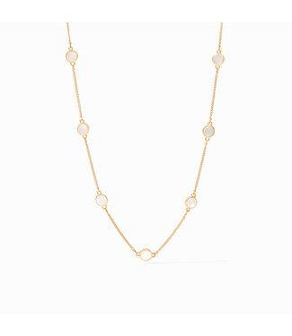 JULIE VOS Valencia Delicate Station Necklace Gold Mother Pearl