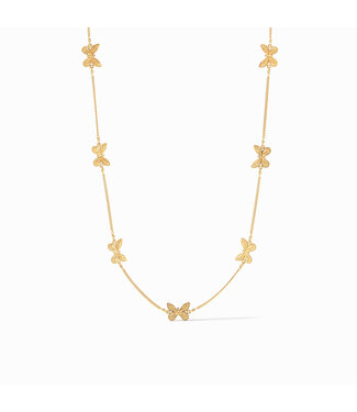 JULIE VOS Butterfly Delicate Station Necklace Gold